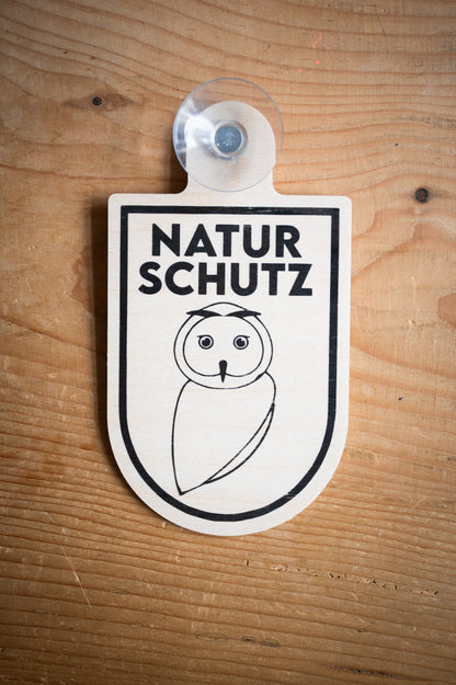 Ziemlich cooles KFZ-Holzschild "FORST" mit Saugnapf